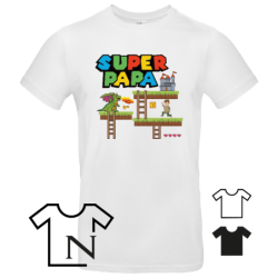 Super Papa als spelcomputer held - T-shirt
