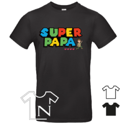 Super Papa in Mario letters - T-shirt