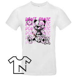 Don't panic bear - Wit T-shirt